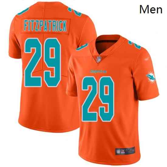 Dolphins 29 Minkah Fitzpatrick Orange Men Stitched Football Limited Inverted Legend Jersey